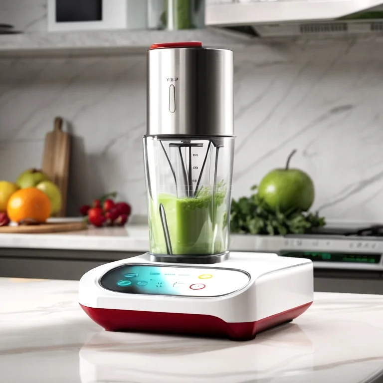 Illustration eines AI-Blenders mit eingebauten Sensoren